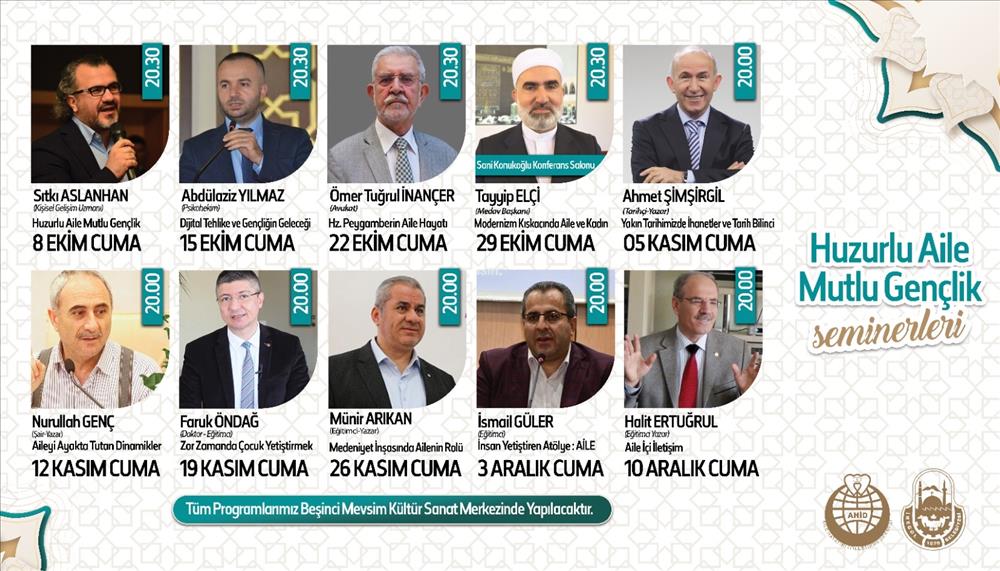 Huzurlu Aile Mutlu Gençlik Seminerleri başlıyor