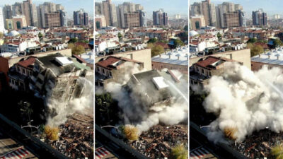 Görüntüler Bursa’dan… Saniyeler içinde böyle yerle bir oldu