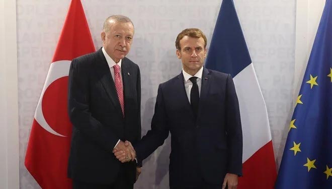 Cumhurbaşkanı Erdoğan, Fransız mevkidaşı Macron ile görüştü