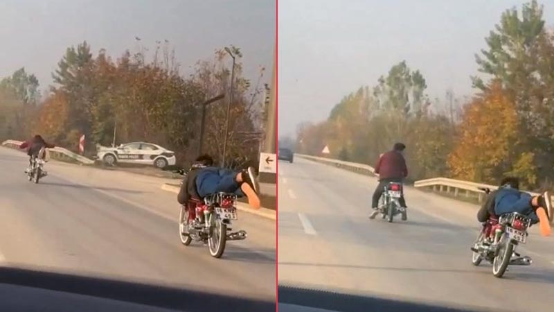 Bursa’dan akıl almaz görüntüler! Canlarını hiçe saydılar