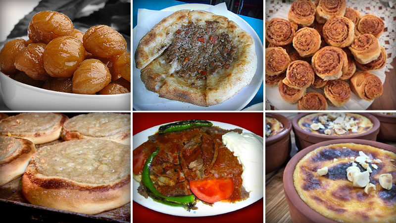 Bursa'ya özgü cevizli lokum, cantık, tahinli pide ve süt helvası,