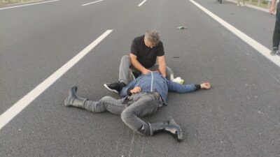 Motosiklet grubunu kahreden kaza