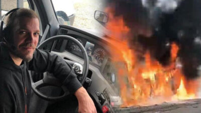 Tolga Karel’in ‘İlk göz ağrım’ dediği milyonluk TIR’ı saniyeler içinde küle döndü