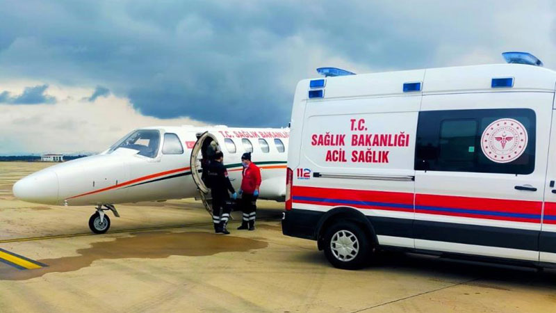 Mardinli hasta ambulans uçakla Bursa’ya sevk edildi