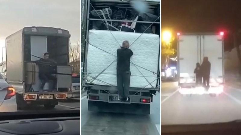 Bursa’da akıl almaz görüntüler! Canlarını hiçe saydılar