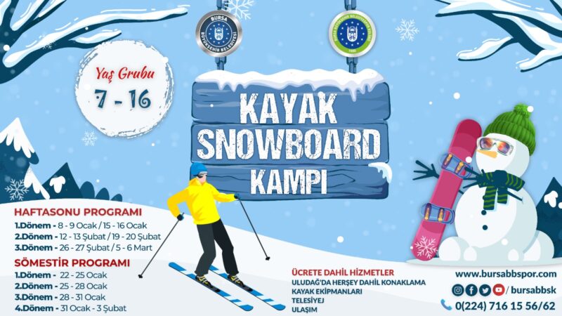 Bursa Büyükşehir Belediyesi himayesinde Büyükşehir Belediyespor tarafından çocukların kayak sporuyla