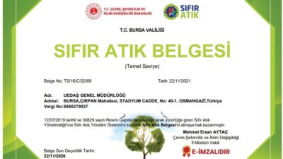 UEDAŞ, çevre ile dostluğunu belgelendirdi