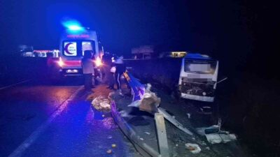 Bursa’da yolcu otobüsü tarlaya uçtu! Çok sayıda yaralı var…