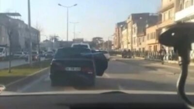 Bursa trafiğinde ilginç görüntü