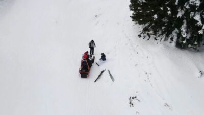 Uludağ’da nefes kesen dakikalar! Havadan böyle görüntülendi