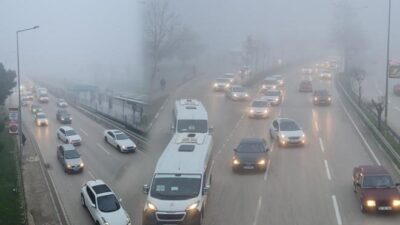 Bursa’da sis sürücüleri zorladı