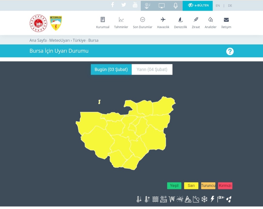 Bursa’ya kar uyarısı