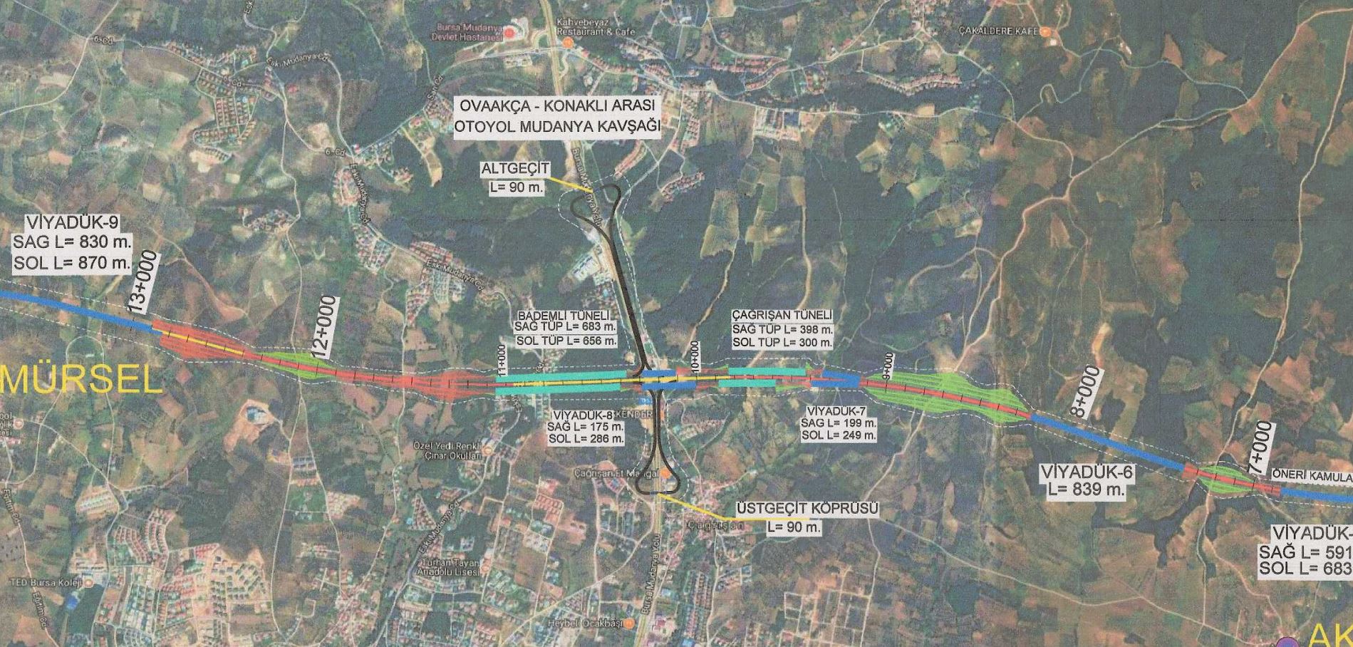 İşte Bursa’ya yeni yolun güzergahı: Mudanya Yolu’na kavşak, 3 tünel, 15 viyadük