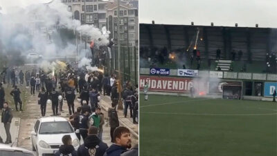 Bursa’da amatör maçta kavga çıktı