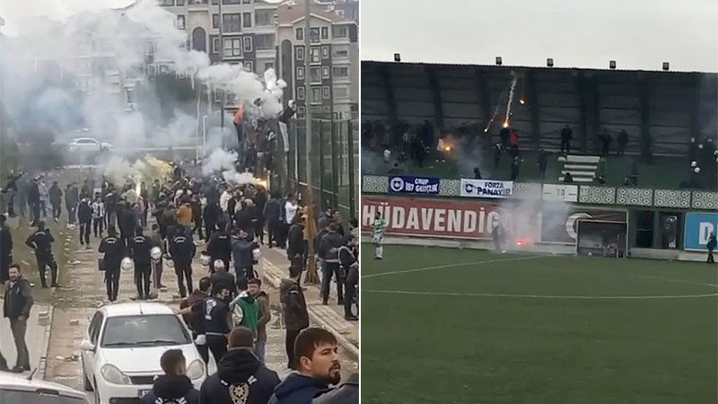 Bursa’da amatör maçta kavga çıktı Bursa’da amatör maçta taraftarlar arasında kavga çıktı. Tekme ve tokatların