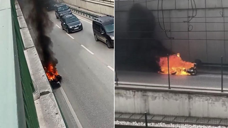 Bursa’da panik anları! Alev alev yandı