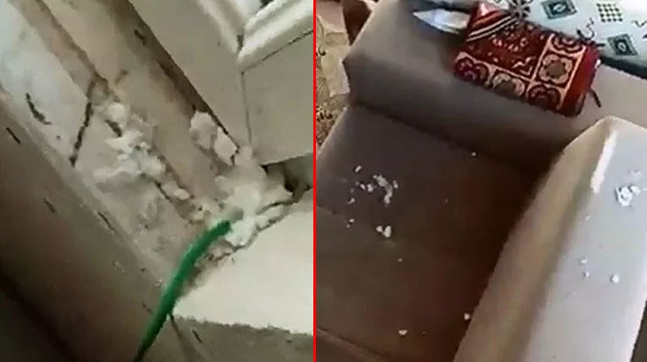 Elazığ’da şoke eden manzara! Evlerin içi karla doldu