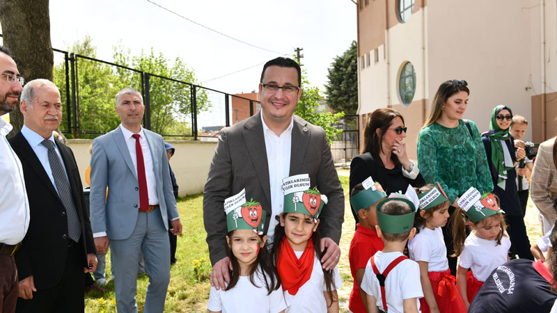 Kompostlar toplanıyor çilekler büyüyor