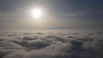 Bursa’da bulutların üzeri böyle görüntülendi