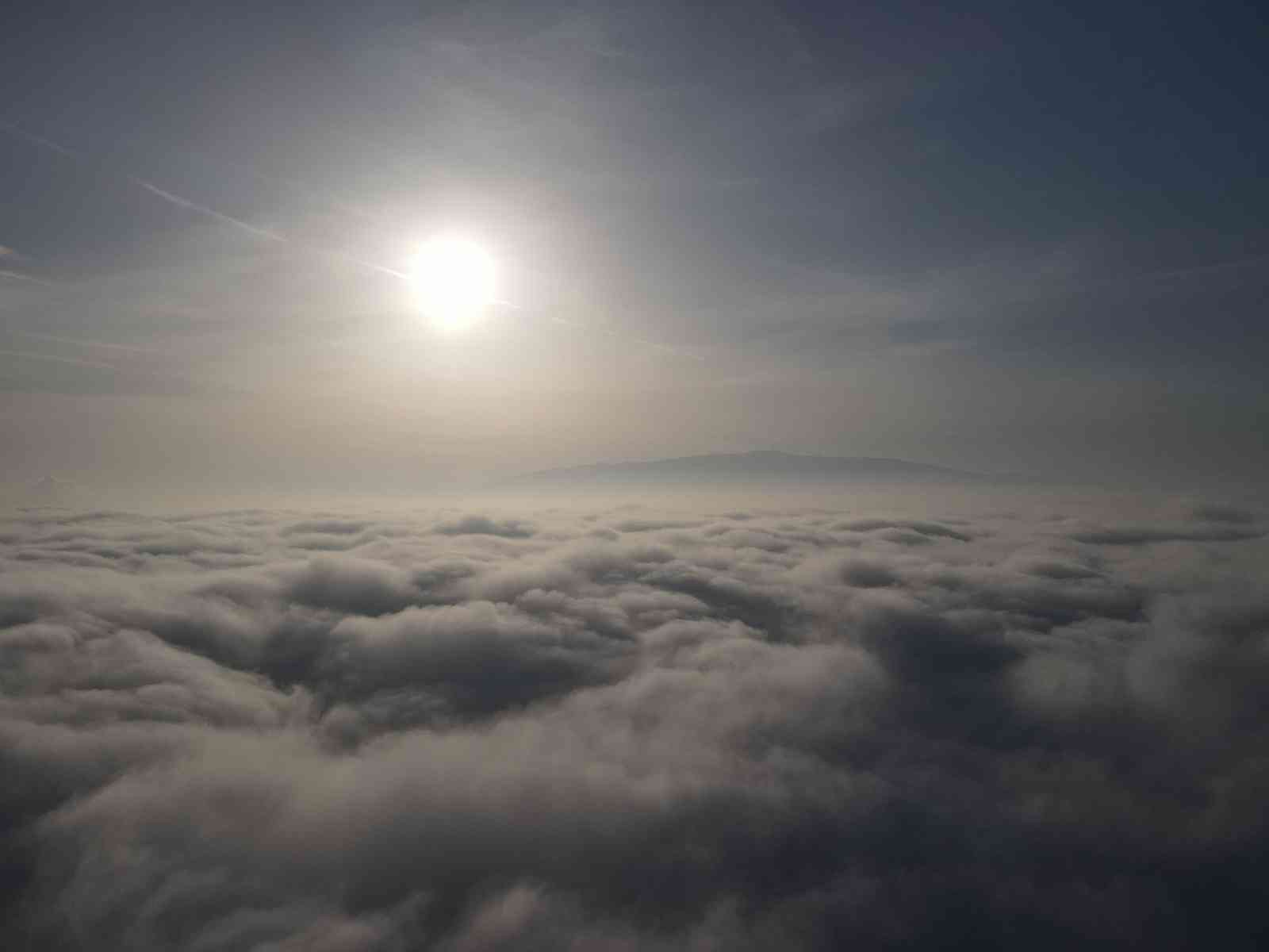 Bursa’da bulutların üzeri böyle görüntülendi