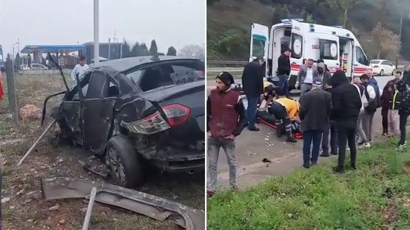 Bursa’da korkunç kaza: 1 ölü, 1 yaralı Bursa'da yağmur sebebiyle kayganlaşan yolda takla atan otomobilde 1 kişi
