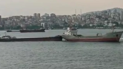 İstanbul açıklarında korku dolu anlar! İki gemi çarpıştı