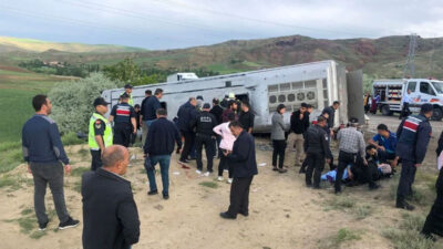 İşçileri taşıyan otobüs devrildi: 3’ü ağır 18 yaralı