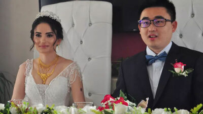 Tayvanlı damat ile Türk gelin evlendi! Aileler karşılıklı oynadı