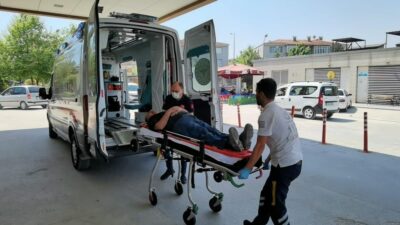 Bursa’da makineye sıkışan işçi ölümden döndü!