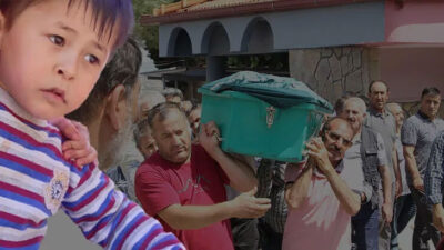 Ateşe verdiği evde oğluyla birlikte ölen baba toprağa verildi