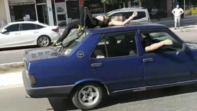 Araç üstünde dans! Esnafa saldırdı, karakolu birbirine kattı