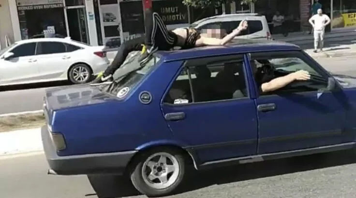Araç üstünde dans! Esnafa saldırdı, karakolu birbirine kattı