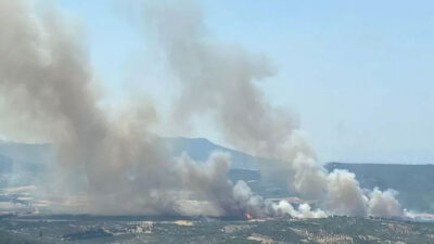 İzmir Foça’da orman yangını! Havadan ve karadan müdahale ediliyor