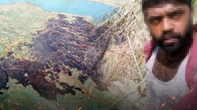 Yangın çıkarıp selfie çekti