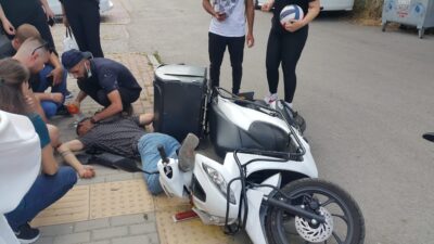 Bursa’da yaralı motorlu kuryeye ilk müdahaleyi vatandaşlar yaptı