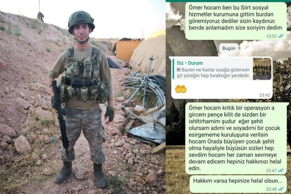 Şehidin vasiyeti duygulandırdı