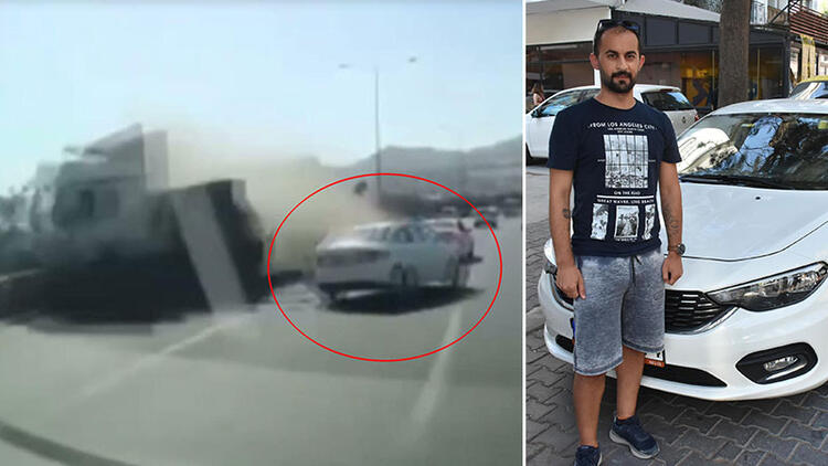 TIR’ın altında kalmaktan son anda kurtuldu