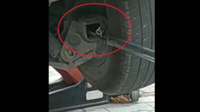 Bursa’da aracın aksına giren yılan operasyonla çıkarıldı