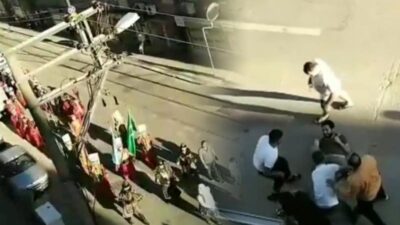 Görüntüler Bursa’dan… Mehter eşliğinde kavga