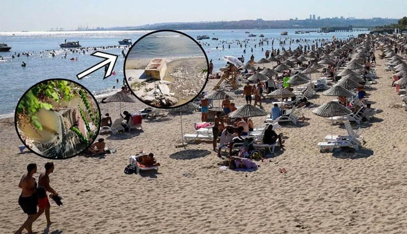 Sahile lağım suyu akıyor