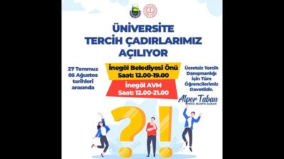 Üniversite öğrencileri için ücretsiz tercih çadırı