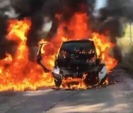 Bursa’da en acı an! Yanan aracını kayda aldı…