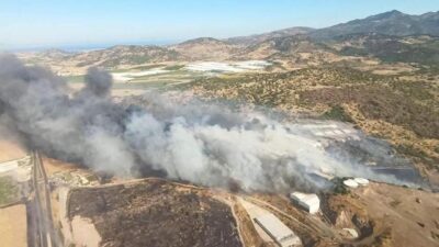 İzmir Bergama’da makilik yangını