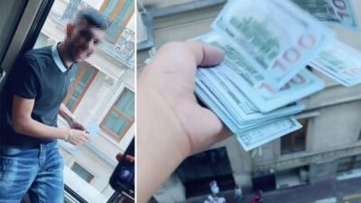 Otel odasında dolar saçtı! Sosyal medyadan paylaştı