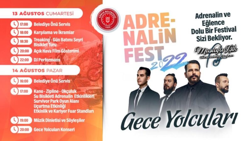 Adrenalin Park’ta festival heyecanı Macera, eğlence ve müzikseverlerin kalbi 13- 14 Ağustos'ta Ericek'teki Adrenalin