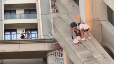 Korku dolu anlar! 9. kat penceresinden 6. kata düştü