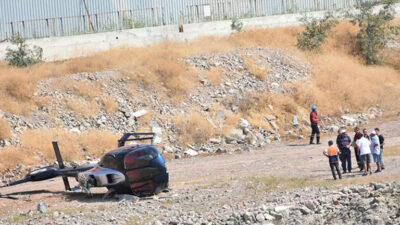 İzmir’de helikopter kazası! Yan yattı, ekipler bölgede