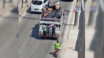 Bursa’da gençlerin tehlikeli yolculuğu kamerada