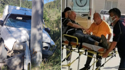 Bursa’da kaza! Direğe çarptı: 1 yaralı