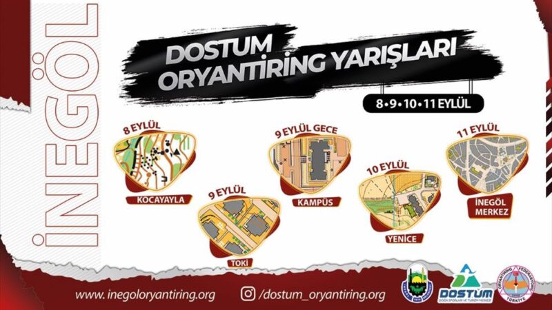 Oryantiring Şampiyonası başlıyor İnegöl Belediyesi Doğa Sporları ve Turizm Merkezi (DOSTUM) organizasyonuyla düzenlenecek